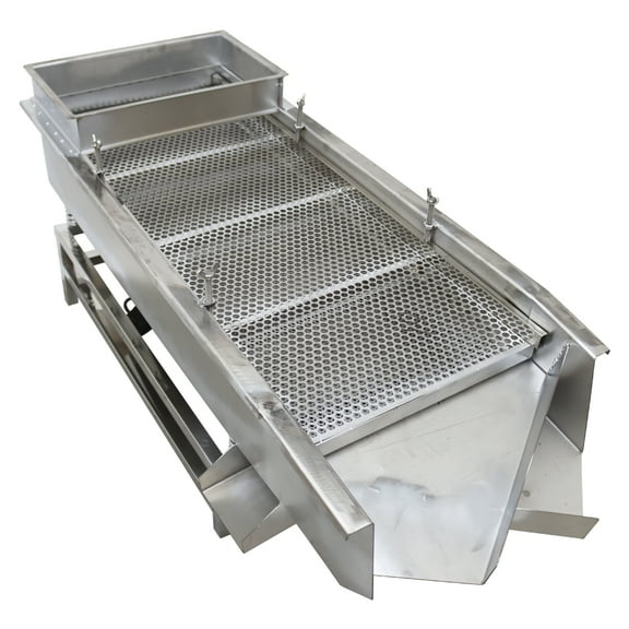Straight Linear Vibrating Screen Stainless Steel Vibrating Sieve Screen Shaker with Two Layers 10mm and 5mm Double Motor 110V