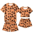 thumbnail image 6 of Halloween Sleepwear, Halloween Couple Matching Pajamas Set, Orange Black Jack O Lantern Short Sleeve Loungewear, Crop Top & Shorts Sleepwear, Soft Cozy Classic Nightwear for Summer & Home Wear, XL, 6 of 6