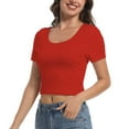 thumbnail image 2 of Premium Cotton Crop Top for Women, Scoop Neck Sexy-Cute Design, 2 of 5