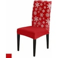 thumbnail image 6 of Chair Covers for Dining Room Set of 8,Christmas Snowflake Stretch Seat Protector Removable Washable Chairs Slipcovers for Kitchen Banquet Wedding Hotel,Winter Snowfall on Sage Green, 6 of 6