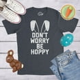 thumbnail image 4 of Mens Don't Worry Be Hoppy T Shirt Funny Easter Bunny Tee Graphic Tees, 4 of 7