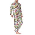 thumbnail image 2 of Balery America Landmarks1 Pijama para Hombre de Dos Piezas con Manga Larga, Conjunto de Dormir y Descanso Suave con Bolsillos-Large, 2 of 7