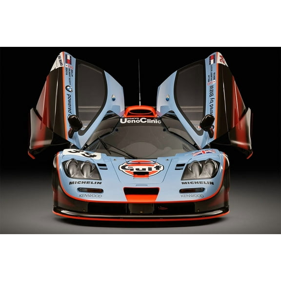 MSO McLaren F1 GTR Racing Car Sports Car Wall Art Home Decor - 12x18 Inch Laminated Poster - Stunning Detail and Bold Colors