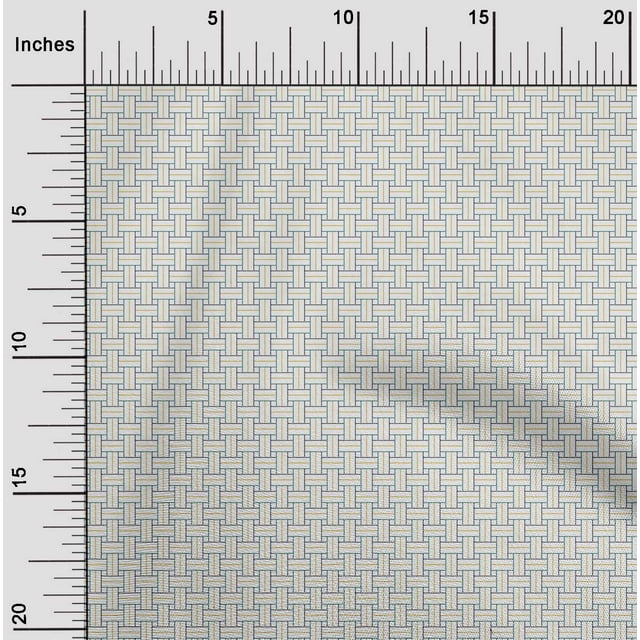 oneOone Georgette Viscose Fabric Basketweave Check Sashiko Printed Craft Fabric BTY 42 Inch Wide