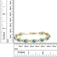 thumbnail image 4 of Gem Stone King 18K Yellow Gold Plated Silver Swiss Blue Topaz Tennis Bracelet for Women (9.65 Cttw, Gemstone Birthstone, Oval 6X4MM, 7 inch With 1 inch Extender), 4 of 5