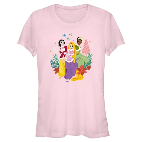 Juniors Disney Christmas Enchanted Trio T Shirt