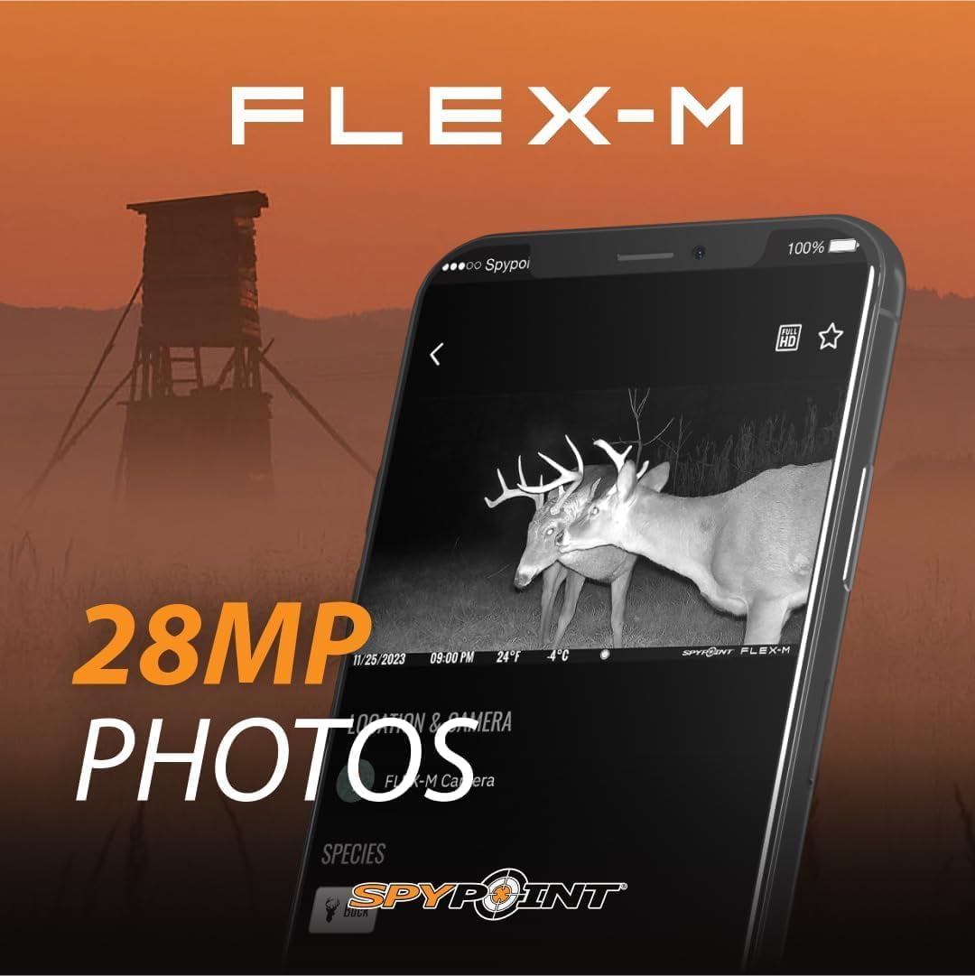 ZJQYDS Flex-M Cellular Trail Camera - Best Hunting Accessories, No WiFi Needed, Night Vision, Motion Activated, Dual-Sim LTE, IP65 Water-Resistant Game Camera, 28MP Photos, 720p Videos + Sound (1)