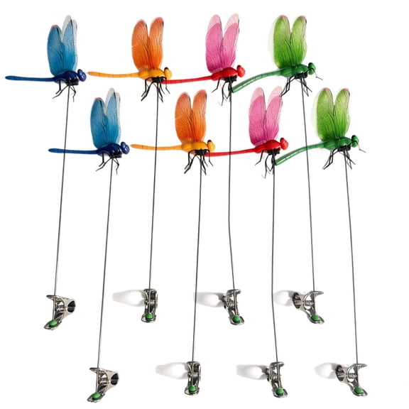 8-Pack Realistic Dragonfly Clips to Keep Bugs Away, Natural Bug Repellent & Outdoor Garden Decor for Patio, Hats & Pets
