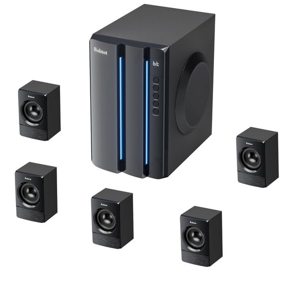 Bobtot Home Theater System 800 Watts Peak Power 6.5" Subwoofer 5.1/2.1 Surround Sound Stereo Bluetooth Speakers Systems for TV