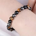 thumbnail image 3 of K-KED Bead Bracelet Women Natural Tiger Eye Hematite Obsidian Spiritual Healing 8mm, 3 of 5