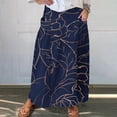 thumbnail image 2 of Jupe Plissée à Taille Élastique Imprimée pour Femmes avec Poche Mi-Mollet, 2 of 5