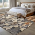 thumbnail image 4 of 6'x9' Area Rugs, Burnt Orange Grey Flower Indoor Outdoor Area Rug for Living Room Bedroom, Vintage Spring Floral Botanical Washable Bathroom Rugs Kitchen Floor Carpet Mats Home Decor Aesthetic, 4 of 8