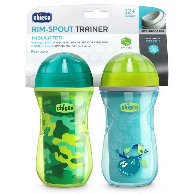Chicco Insulated Rim Spout Trainer Cup 9oz Teal/Green 12m+ (2pk) 