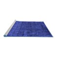 thumbnail image 2 of Ahgly Company Machine Washable Indoor Square Abstract Blue Modern Area Rugs, 5' Square, 2 of 4