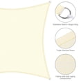 thumbnail image 4 of Yescom 12x12Ft 97% UV Block Square Sun Shade Sail Outdoor Patio Pool Garden Yard Lawn Carport Net Awning Off White, 4 of 12