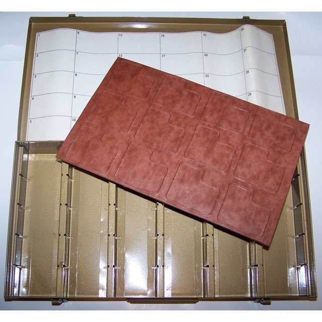 Logan Electric Slide File Archival Metal Storage Box Holds 750 2x2 Mounted Slides in Movable Dividers.