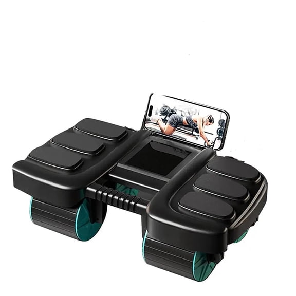 Ab Wheel Roller with Knee Mat,Automatic Rebound Abdominal Wheel with Elbow Support & 4-Wheel,Ab Workout Equipment for Men/Women,Portable Fitness Roller Wheel