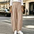 thumbnail image 5 of Bovxnpu Womens Casual Athletic Pants Lounge Pants High Waist Pleated Cotton Linen Wide Leg Loose Casual Pants, 5 of 8