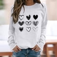 thumbnail image 4 of Aoiroe Western Shirts for Women,Long Sleeve Cute Heart Pullover Tops Round Neck Casual Pullover Shirt Baggy Comfy Blouse Long Sleeve Tunic Tops Sweatshirt White 2XL, 4 of 8