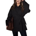 thumbnail image 2 of Women'S Long Sleeve Button Down Shirts Tie Waist Casual Loose Blouses Tops, 2 of 7