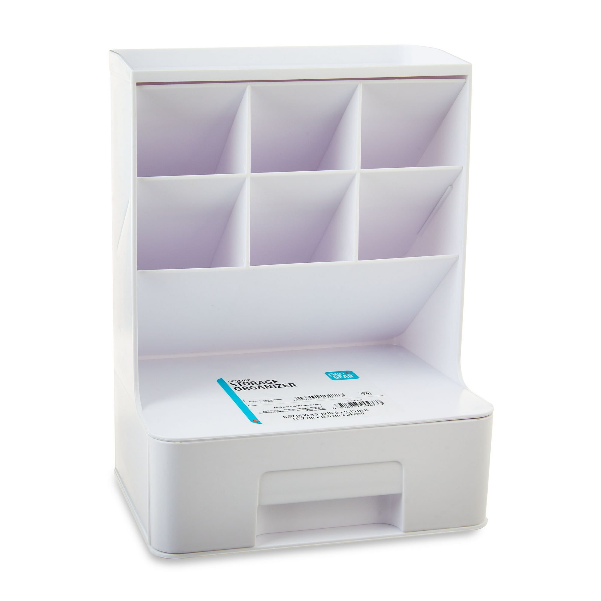 Pen Gear White Tall Organizer Plastic Desktop Organizer
