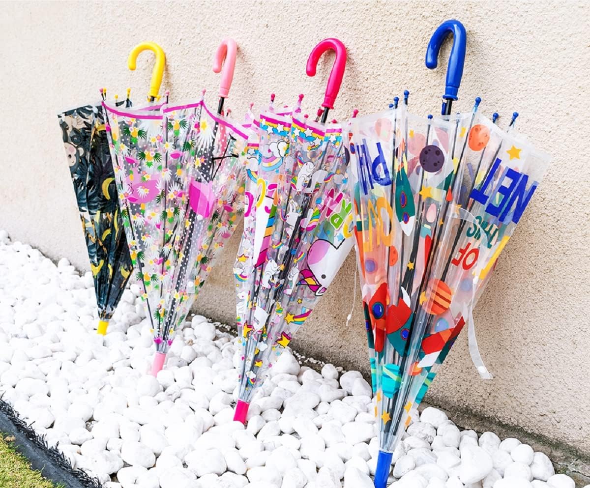 Kids Umbrella for Girls & Boys Toddler Childrens Clear Bubble Umbrella for Kids Small Durable Kids Umbrellas for Rain Outdoor
