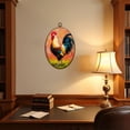 thumbnail image 4 of Farmhouse Canvas Wall Art Colorful Rooster Vibrant Feathers Artistic Painting Style Oval Framed Canvas Prints Vintage Wall Hanging Decor for Home Decorations 8.6"x11.4", 4 of 7