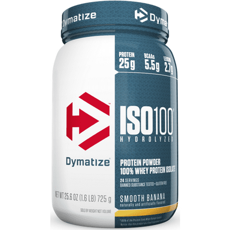 UPC 705016353002 product image for Dymatize ISO 100 Hydrolyzed 100% Whey Protein Isolate Powder, Smooth Banana, 25g | upcitemdb.com