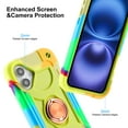 thumbnail image 2 of Allytechgroup Military-Grade Phone Case for Apple iPhone 16 Plus, Heavy Duty iPhone 16 Plus Cover with 360° Ring Kickstand, Shockproof TPU+PC Bumper, Raised Edges, Drop Protection, Colorful Green, 2 of 6