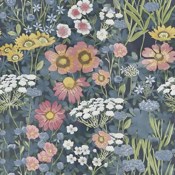 Vintage Floral Wallpaper Peel and Stick Wallpaper Floral Contact Paper 17.7in x118.1in Boho Daisy Self Adhesive Removable Wall Paper for Bedroom Decorative