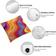 thumbnail image 6 of PIKWEEK Akame Retro 70s Pink and Orange Swirls Throw Pillow Covers Cozy Square Throw Pillow Case Home Decorative for Bed Couch Sofa Living Room Cushion Cover 18inchX18inch,Geometric, One Size White, 6 of 7