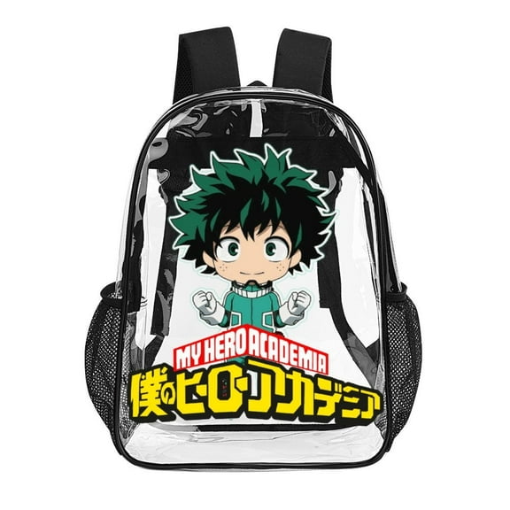 My Hero Academia Clear Backpack Heavy Duty See Through Bookbag Transparent Bag for Colleges School Work Sport Travel