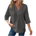 thumbnail image 2 of LiMoi Womens Tops Casual Cheap Womens Tops 3/4 Sleeve Oversized Tops for Women Short Sleeve Plus Size Solid Color Tops for Women My Orders, 2 of 9