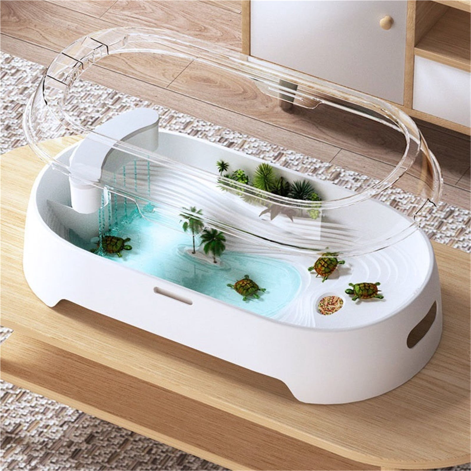 Turtle tank household with sun drying table filter panoramic transparency