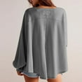 thumbnail image 7 of hotojiny Fall Tops for Women Long Sleeve Casual Knit Pullover Tops V Neck Solid Color Oversized Loose T Shirts, 7 of 7