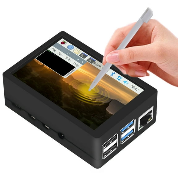 52Pi 3.5 inch Touch Screen with Case for Raspberry Pi 4, with Fan and Heatsinks, 320x480 Resolution TFT LCD Display for Raspberry Pi 4 Model B (Raspberry Pi Board NOT Included)