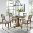 thumbnail image 2 of Bowery Hill 5-Piece Round Farmhouse Wood Dining Set in Rustic Brown, 2 of 13