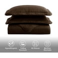 thumbnail image 5 of Chezmoi Collection Kingston Queen Size Bedspread Set, 3-Piece Brown Oversized Quilted Microfiber Lightweight Bedspread Coverlet (100"x106"), 5 of 9