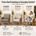 thumbnail image 6 of DTTRA 2 PACK High Back Patio Chair Cushion Set with 4 Arm Pillows, 48 x 24 x 4 in, Sand Color, 6 of 7