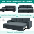 thumbnail image 5 of Pull-Out Sofa Bed - Compact Pull-Out Couch for Small Spaces and Living Rooms with Storage- Color:Dark Gray,Fabric:Velvet, 5 of 14