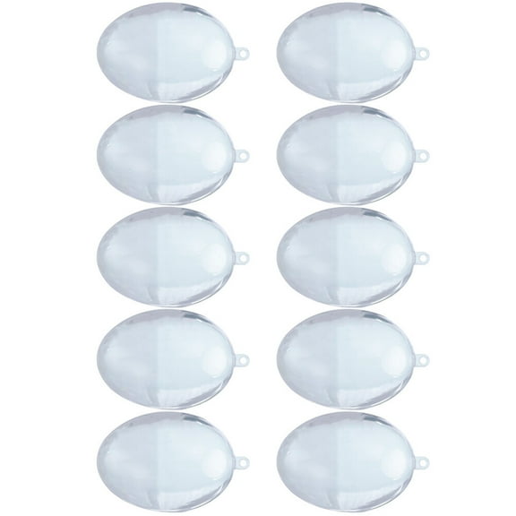 Raindrops 10Pcs Clear Fillable Plastic Eggs for Easter and Christmas Tree Ornaments