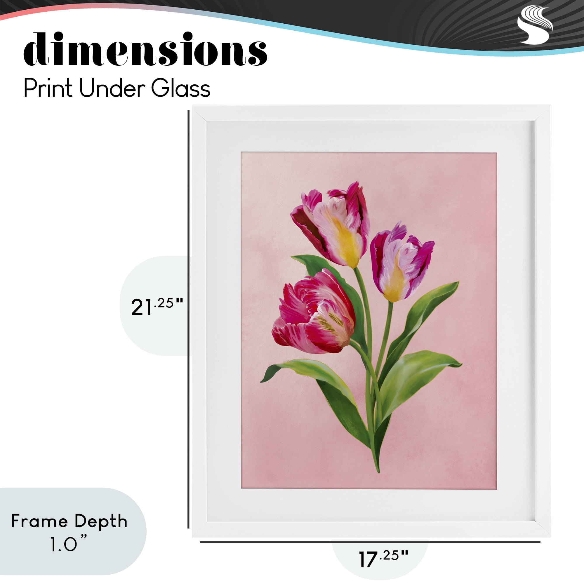 Stupell Industries Vibrant Magenta Tulips White Framed Print Under Glass, design by Diane Neukirch