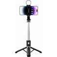 thumbnail image 3 of KOMI 43'' Selfie Stick Tripod with Light,Stable Tripod Stand with Detachable Wireless Remote,Compatible with iPhone 15 Pro Max/15 Plus/14/13, GoPro,Samsung,LG,Google Smartphones(Black with Light), 3 of 5
