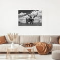 thumbnail image 3 of WFSposter-Texas Longhorn Large Black White Wall Art Cow Animal Pictures Wall Decor Bull Landscape Canvas Cattle Print Painting Modern Artwork Home Decoration for Living Room Bedroom Office, 3 of 6