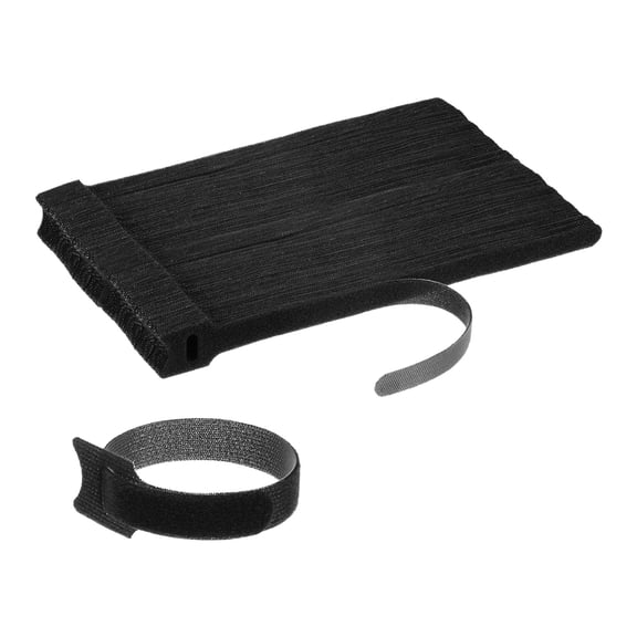 Uxcell 100-Pack Reusable Cable Ties 7.9 in Fastening Adjustable Hook and Loop Tie Wrap for Office, Black