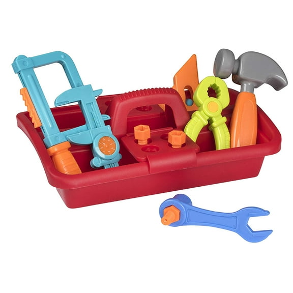 playkidz 23 Piece Tool Box Set: Great Construction Toys for Boys and Girls, Assortment of Different Super Durable Tools, Nails, Screws and A Storage Caddy.