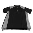 thumbnail image 6 of HomeDM Men's Henley Button Down Shirts, Color Block Short Sleeve Casual Basic Tee Summer Lightweight T Shirts, Black, 6 of 7