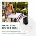 thumbnail image 5 of Round Outdoor Tablecloth with Umbrella Hole and Zipper, Purple Striped Fitted Table Cover with Elastic Edge for 36-44 Inch, Farmhouse Simple Line Vertical Stripes Waterproof Patio Tablecoths, 5 of 9