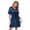 Navy_Blue, variant on TiaoBug Women Satin Nightgown V Neck Short Sleeve Sleep Shirt Dress Solid Pajama