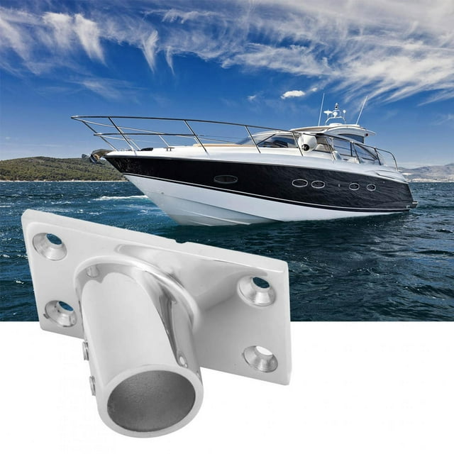YLSHRF Boat Rail Fittings 60 Degrees Thickened Stainless Steel 316 Rail Fitting Rectangular Base 7/8in,Boat Accessory,Boat Rail Base